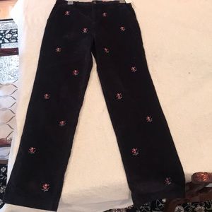 Brooks Brothers Navy corduroy Santa patched pants